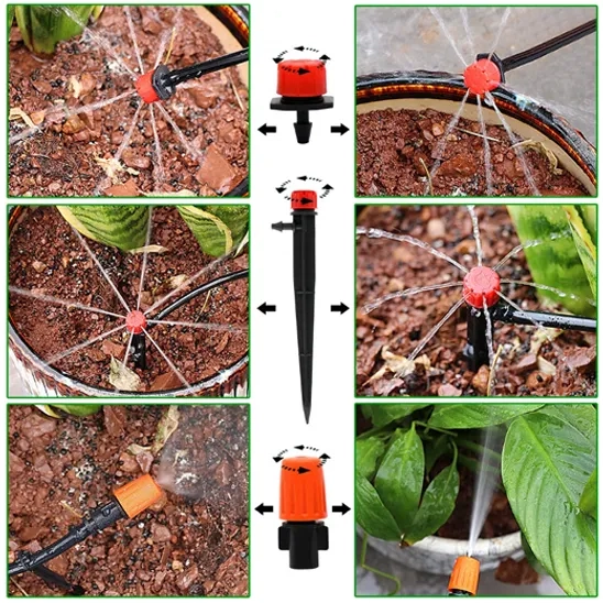 Three different Nozzle settings of the PETUOL Drip Irrigation Kits.