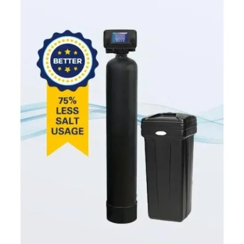 Paragon water softener system featuring an efficient upflow digital control valve and brine tank.