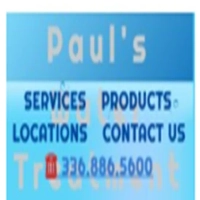 Logo for Paul's Water Treatment in High Point offering water services and products.