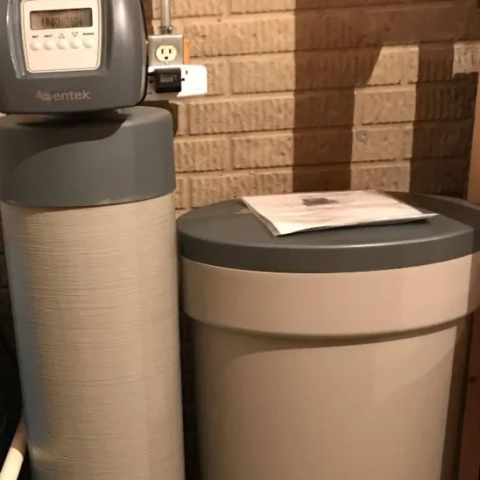 Smart demand-metered electronic control valve on a premium home water softening system configured by Pristine Water Treatment
