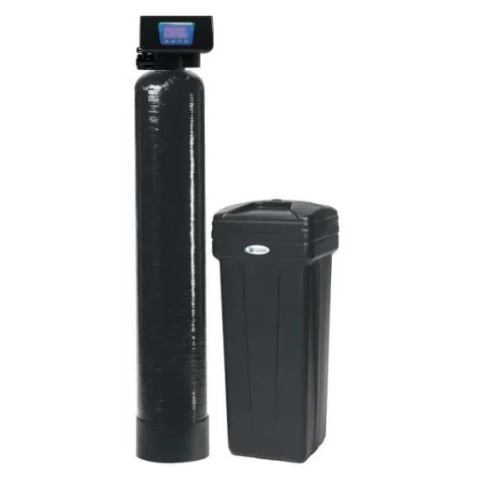Pro Soft Downflow Water Softener by Tier1 with black resin tank and brine tank