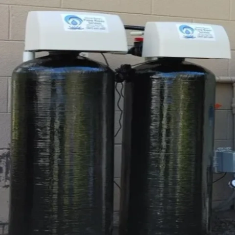 Multi-stage sediment filtration and water softening unit professionally installed by Pump Repair Services