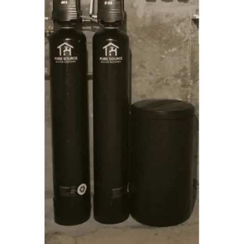 Pure Source Water Systems premium whole-house filtration and water softener installation for hard water removal