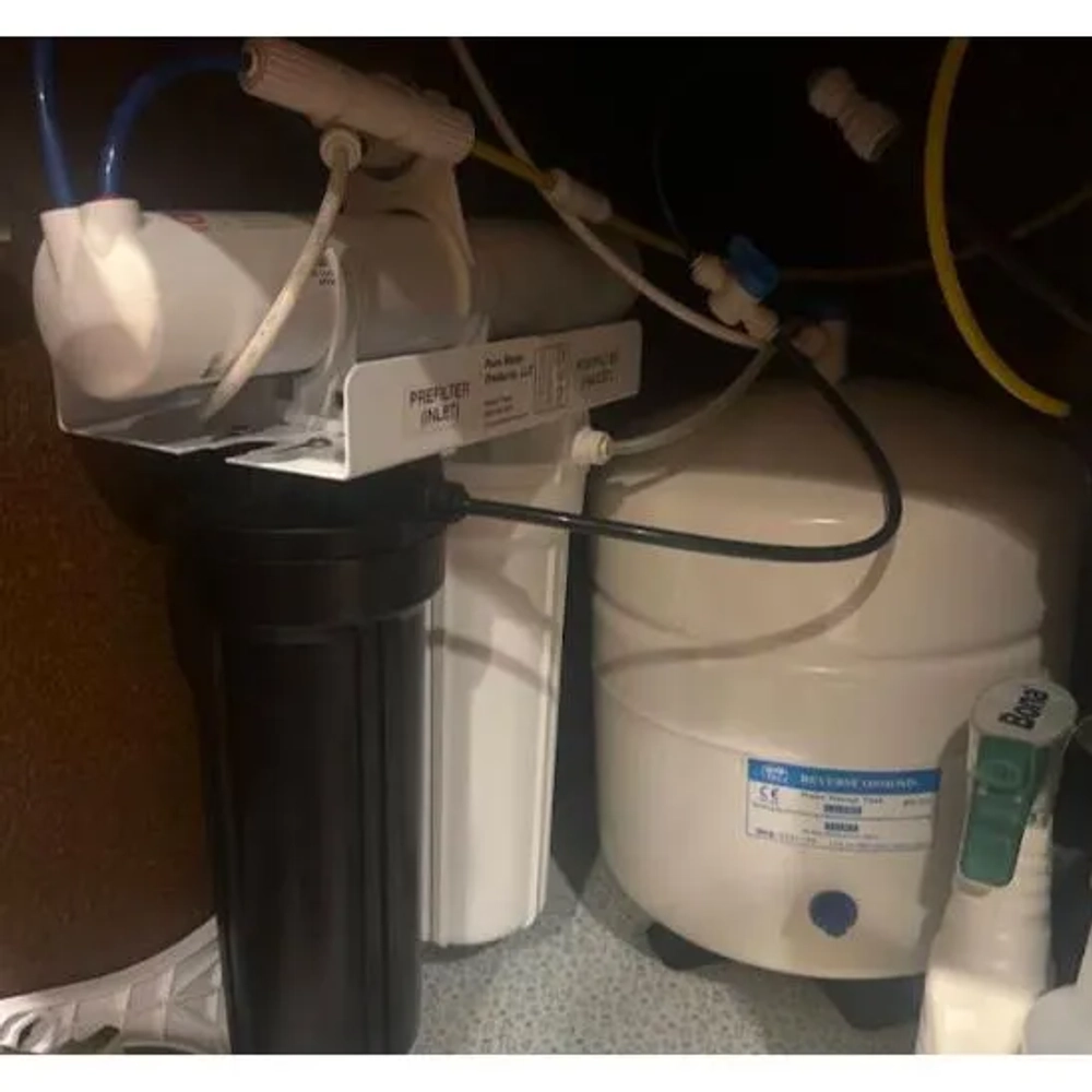 Under-sink 4-stage water purification system by Pure Water Products installed by SafeWave Water Treatment