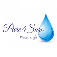 Pure4Sure logo: water filters, reverse osmosis, and water softeners for homes across Australia.