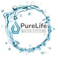 PureLife Water Systems brand logo, emphasizing water filtration, purification, and softening services.