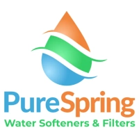 PureSpring logo for water softeners, water filters, and whole-house water purification systems.