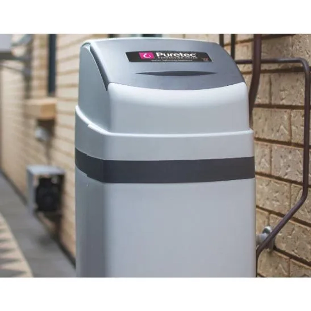 Purtec Softrol SOL30-E3, a compact volumetric water softener cabinet from Aquastream, with advanced salt efficiency.