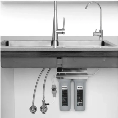 Puretec TW1 twin water filter removes sediment, rust, and chlorine for clean drinking water