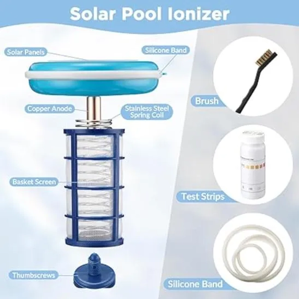 Qualirey Solar Pool Ionizer Floating Cleaner