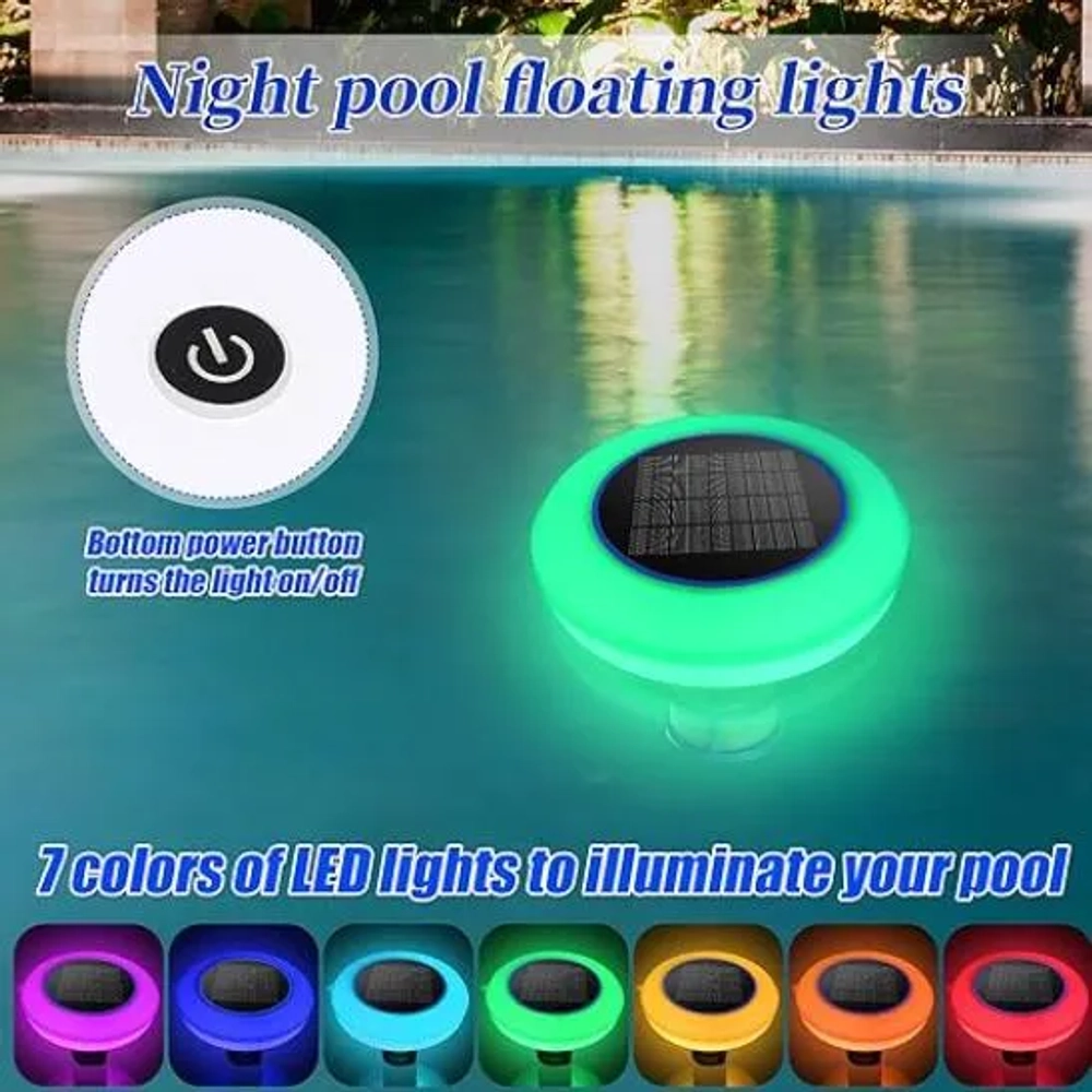 Qualirey Solar Pool Ionizer with Colorful LED Lights