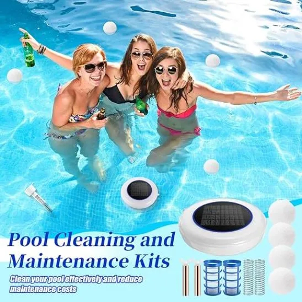 Qualirey Solar Pool Ionizer with Colorful LED Lights