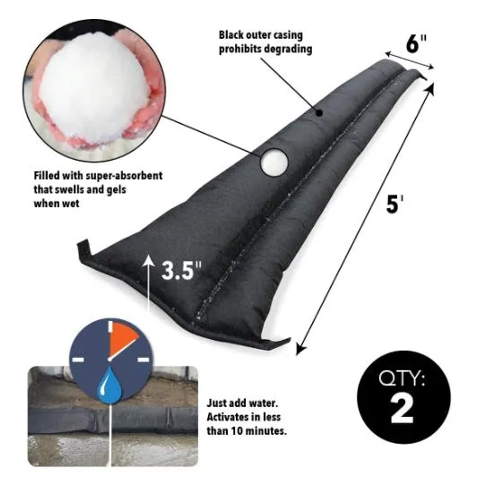 Quick Dam Water Activated 5ft Flood Barrier