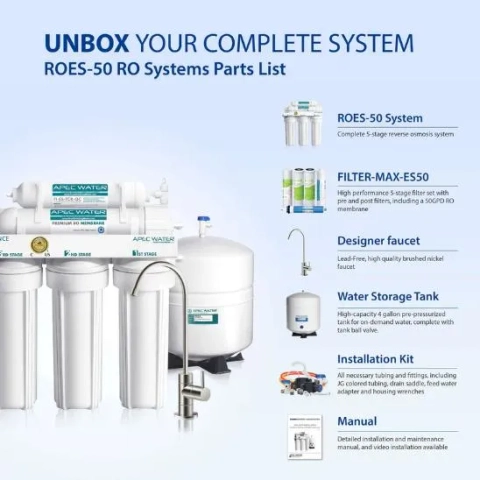 ROES-50-Essence 5-stage 50 GPD Reverse Osmosis Water System