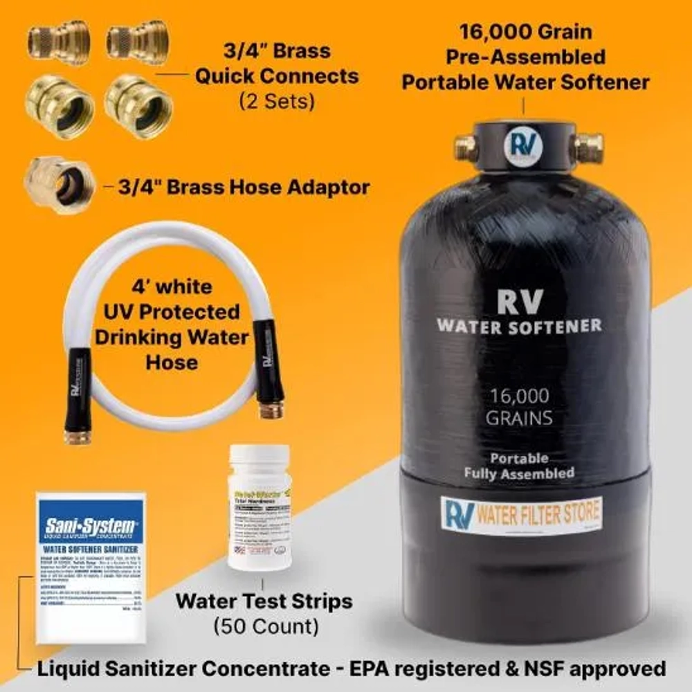 RV Water Filter Store 16000 Grain Portable RV Water Softener
