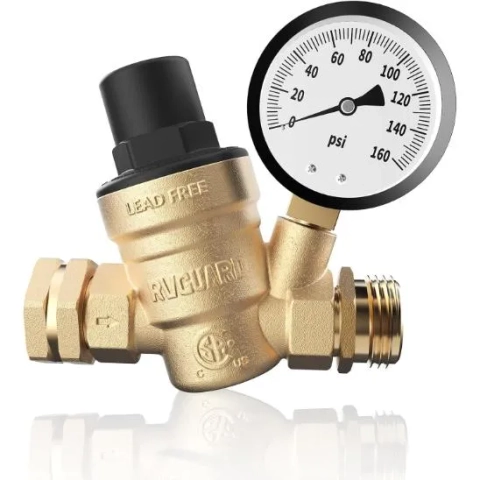 RVGUARD RV Water Pressure Regulator Valve with Adjustable Handle