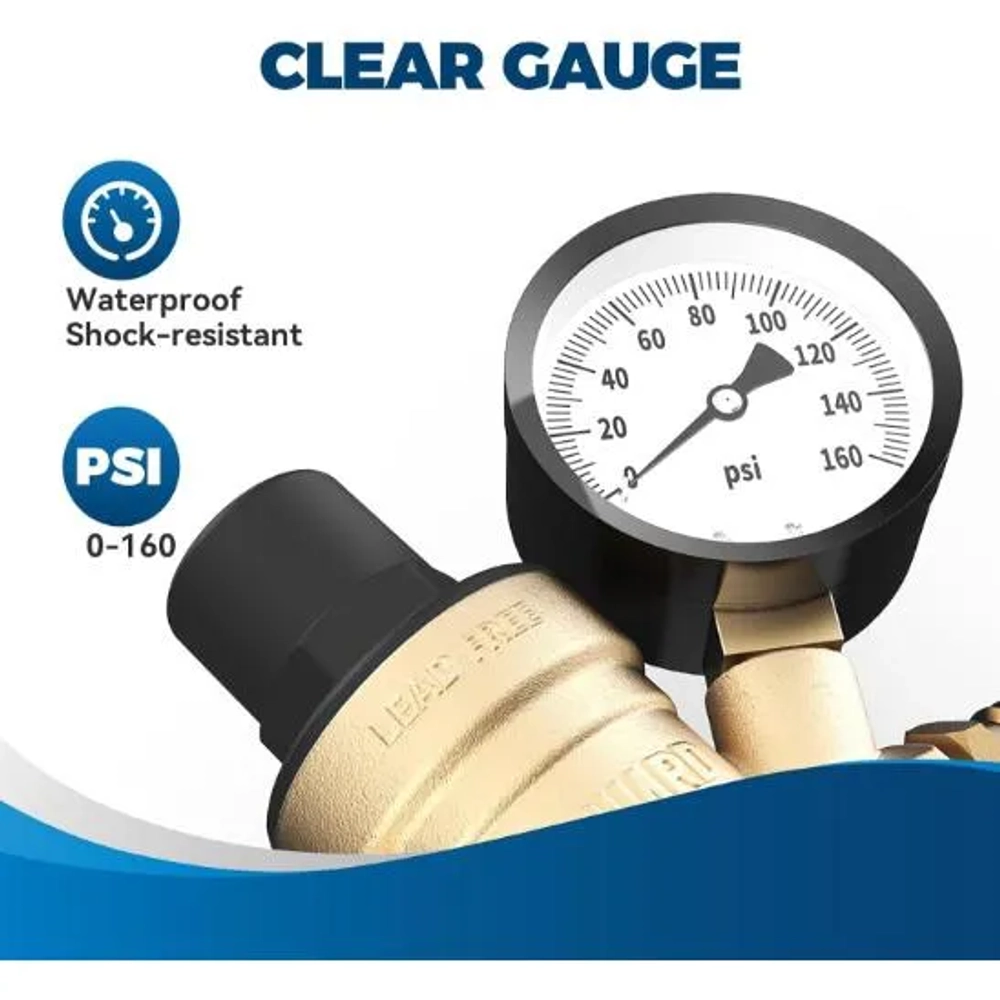 RVGUARD RV Water Pressure Regulator Valve with Adjustable Handle