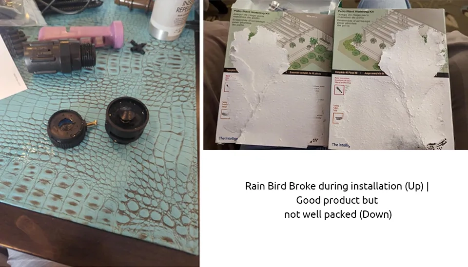 Rain Bird LNDDRIPKIT Drip Irrigation Kit is broken during the installation process.