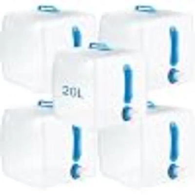 Reallnaive portable 20L water carrier multi-pack with translucent polyethylene design