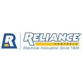 Reliance Controls company logo featuring blue and yellow electrical innovation branding
