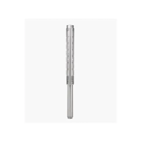 Stainless steel submersible pump motor for water wells, heavy-duty and corrosion-resistant.