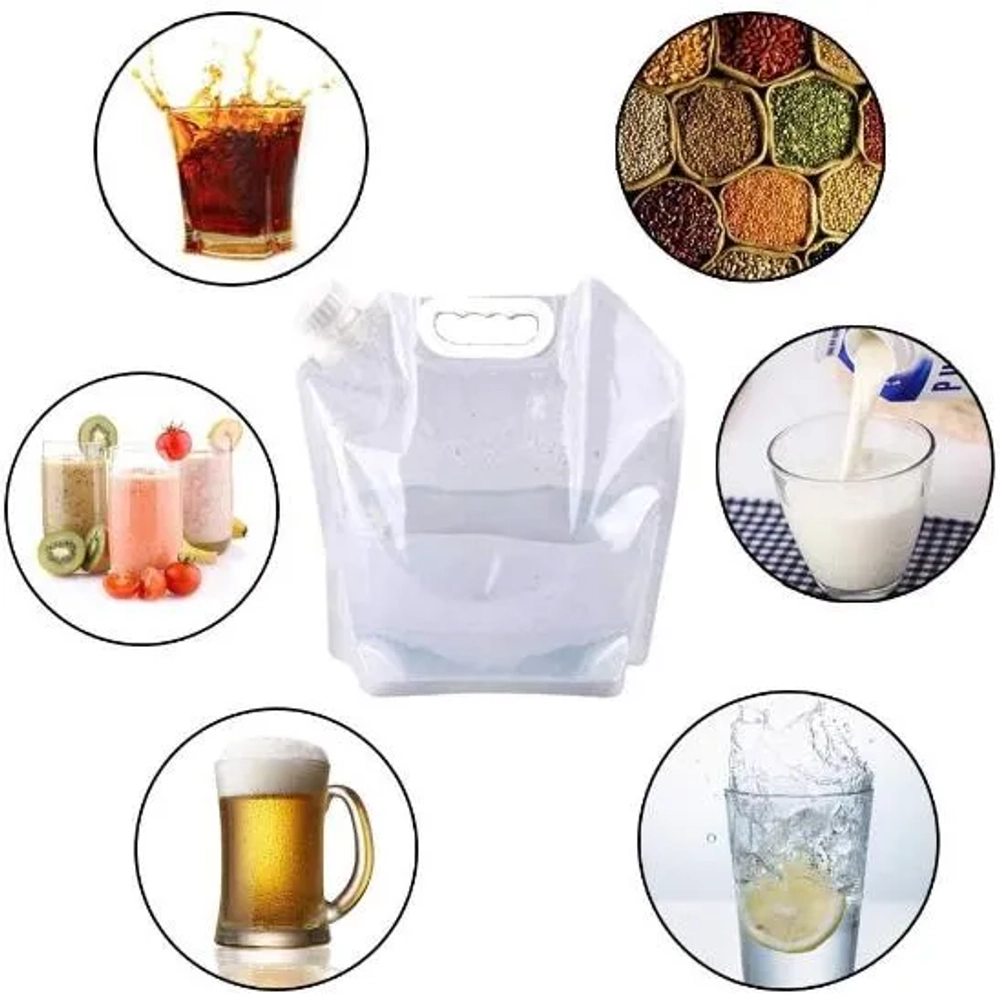 SUPANT Collapsible Emergency Water Jug Container Bag (5L-4 packs)