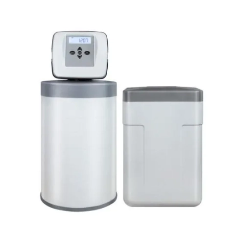 Senwater CS5000 series high-flow residential water softener; separate resin and brine tanks with meter-controlled regeneration.