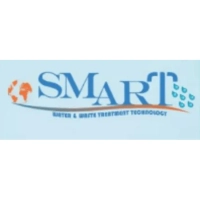 Smart Water Treatment Technology logo featuring a blue serif wordmark, orange globe icon, and stylized dripping faucet "T" graphic