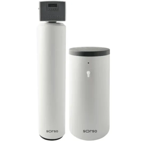 Premium Sorso water filtration unit featuring a stainless steel media tank for a healthy home