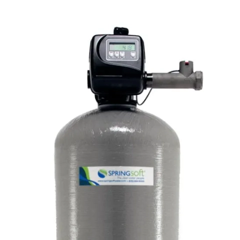 SpringSoft C Series Commercial-grade water softening system and metered electronic valve.