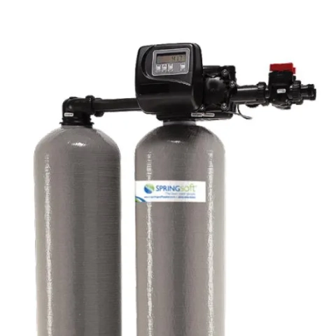 SpringSoft C Twin system with two resin tanks and metered digital head for continuous soft water.