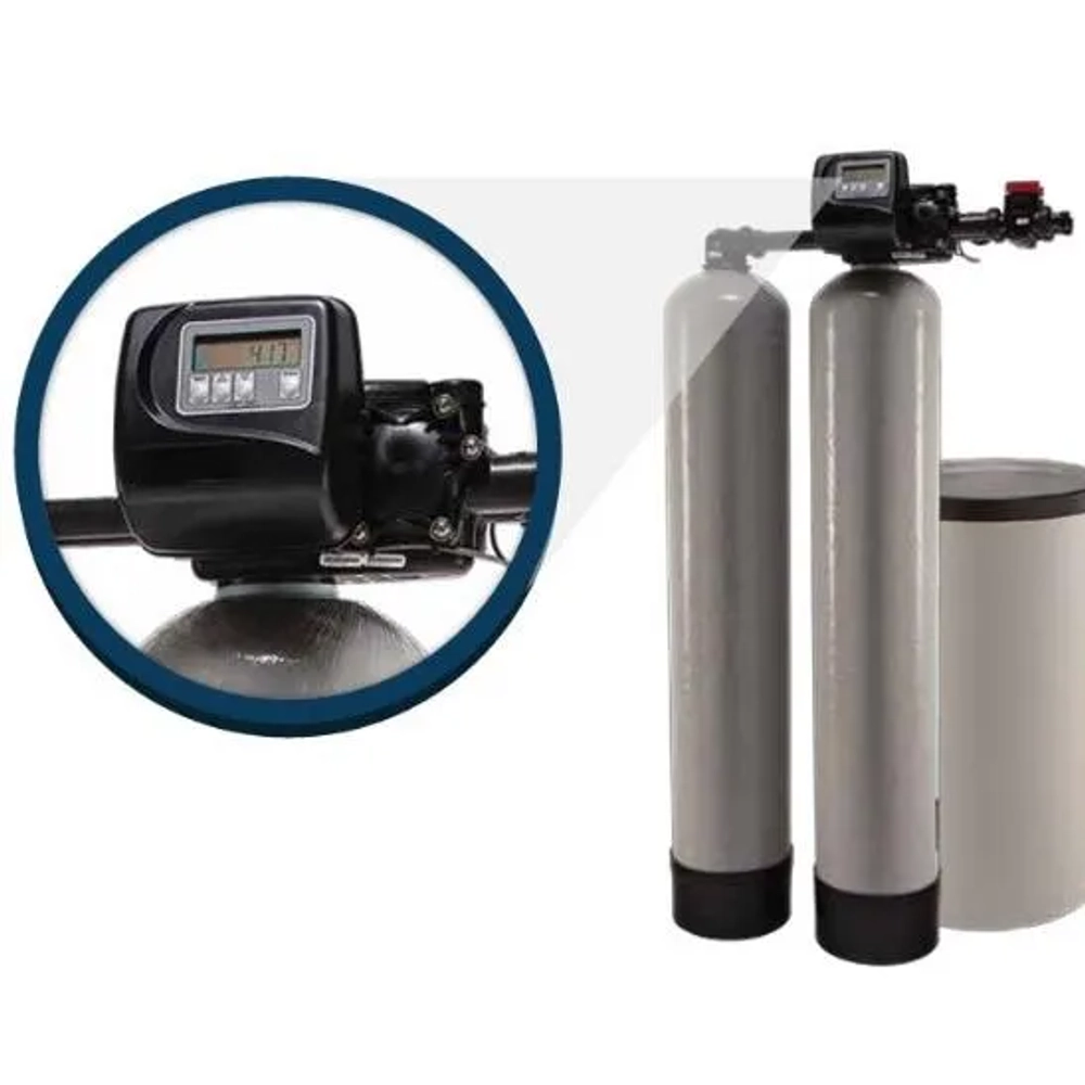 Continuous SpringSoft C Twin system for residential hard water treatment and calcium removal.