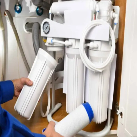 Installing a Staton under-sink water filter system with replacement filter cartridges