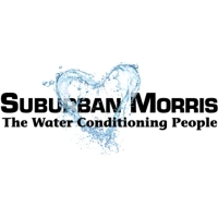 Suburban Morris water treatment company logo, featuring a water heart graphic for conditioning services.