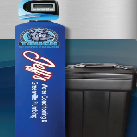 Alpha Dog Water Softener by Jeff's Water Conditioning Greenville with digital control head.
