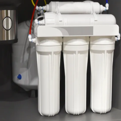 Streamlined residential RO drinking water filtration manifold engineered with heavy-duty sediment and carbon block pre-filters to isolate impurities, from Tapp Water Systems