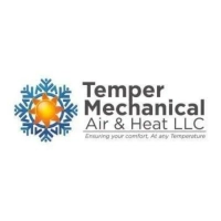 Temper Mechanical Air & Heat logo in Richmond, offering HVAC, plumbing, and insulation services.