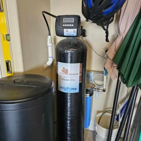 Professional water softener installation by Texas Standard Water Solutions in San Antonio, Texas
