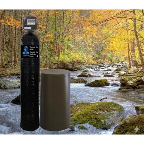 The Trionics Model ECO-CM water softener tank and brine cylinder from Trionics Superior Water.