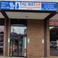 The Water Spot storefront in New Jersey, offering purified drinking water, alkaline water, and refill services.