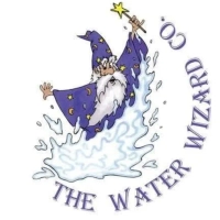 The Water Wizard Co logo featuring clean typography and a stylized icon, representing over 25 years of water treatment expertise in Miami, FL