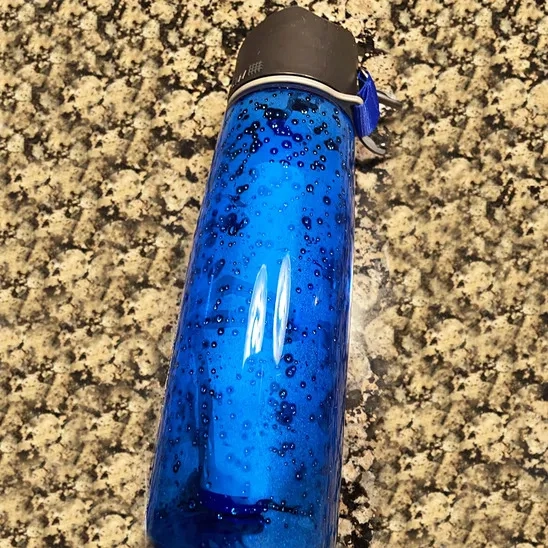 Water bubbles are inside the walls of Lifestraw filtered water bottle.