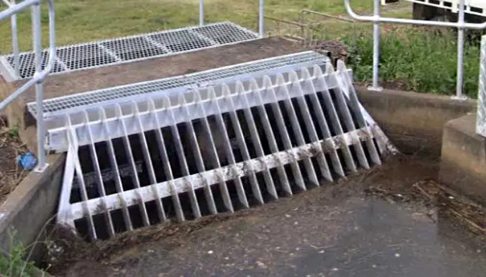 Fig. 9: Image showing trash racks made of steel bars, preventing plastic from entering a waterway