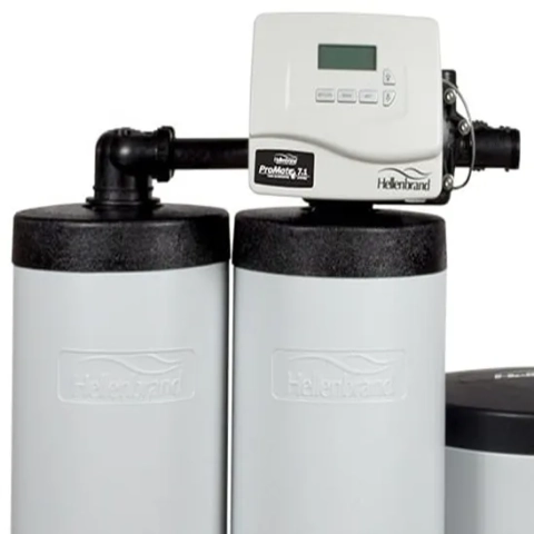 Hellenbrand ProMate 7.0 Twin Tank Water Softener system with digital control valve.