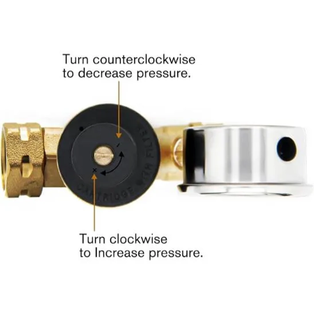 Twinkle Star RV Water Pressure Regulator Valve with Gauge and Inlet Screened Filter