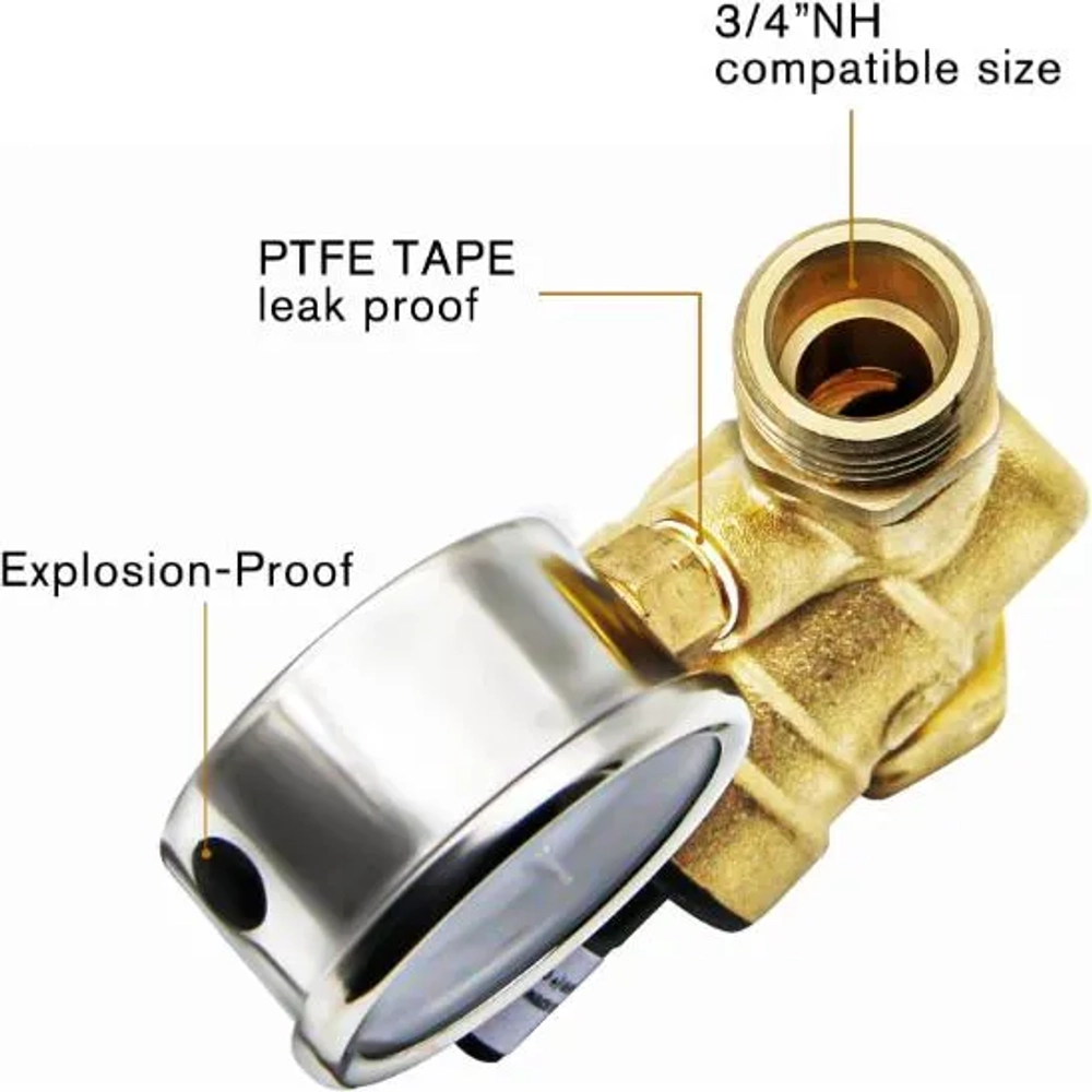 Twinkle Star RV Water Pressure Regulator Valve with Gauge and Inlet Screened Filter