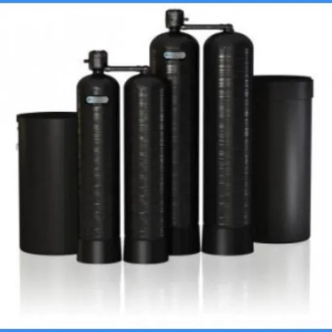 Black whole house water filters and water softener tanks for UAE homes