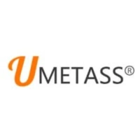 UMETASS corporate brand logo showing orange initial and bold grey lettering