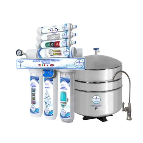 Imperial Ware Ultra Fresh MedTek Reverse Osmosis system with alkaline stage and sediment filters.