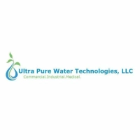 Logo for Ultra Pure Water Technologies, LLC: blue water drop and green leaf design for purity.